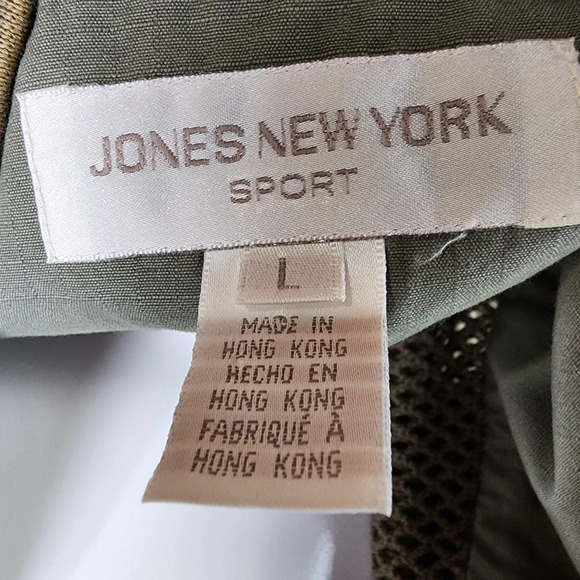Vintage Jones New York Utility Fishing Hunting Vest Olive Green Cotton Large - Picture 2 of 15